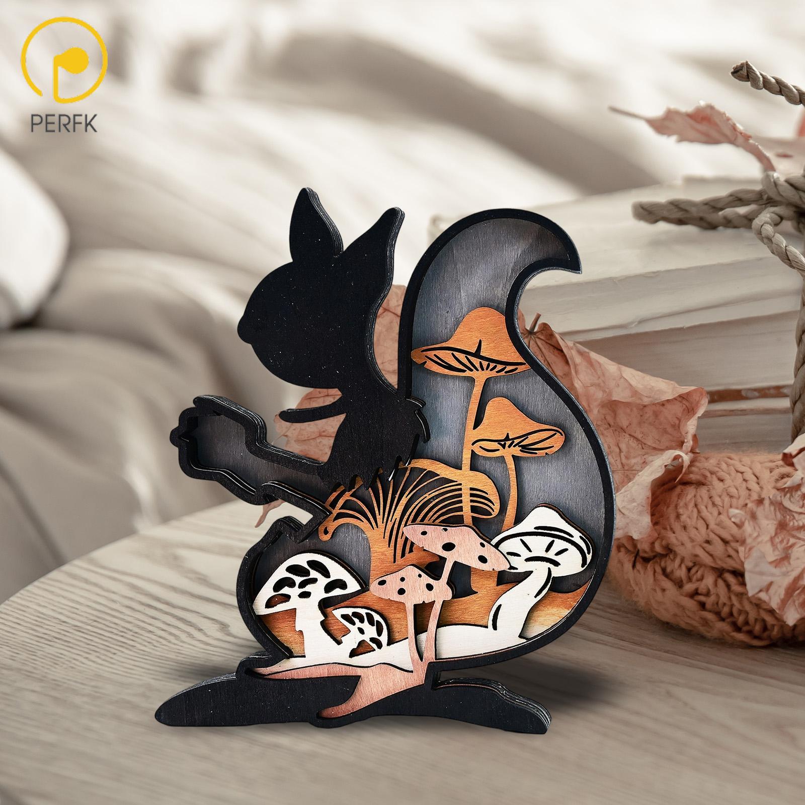 Perfk Squirrel Figurine Squirrel Statue Indoor Bookshelf Animals Home Table Seasonal Gifts Bedroom Rustic Desktop Creative Ornament - ยี่ห้อ Perfk ราคา 181 บาท*ส่งฟรี