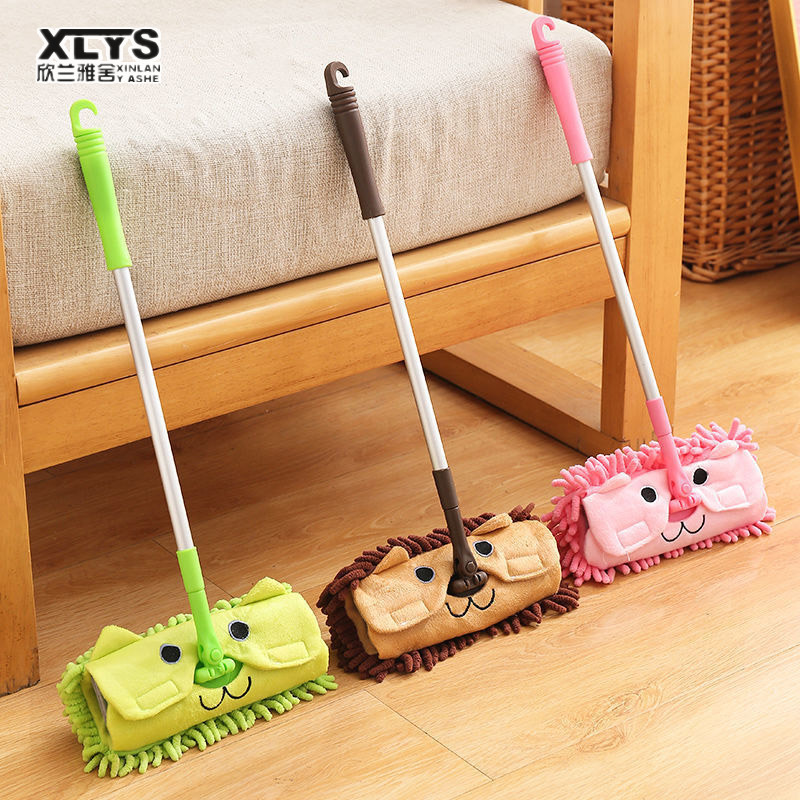 Retractable kids mop home kindergarten kids mini mop chenille mop ราคา 133 บาท*ส่งฟรี