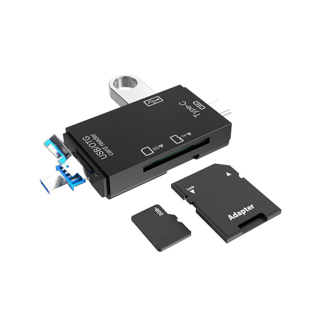 LALABOBO Giao diện Đa năng 6 trong 1 Thẻ nhớ Micro SD TF OTG Tốc độ cao Nguồn cung cấp máy tính Loại C Đầu đọc thẻ Bộ điều hợp thẻ nhớ Đầu đọc thẻ nhớ Flash Drive Cardreader