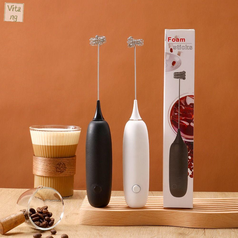 VITANG Máy đánh trứng Máy tạo bọt sữa chạy điện Cappuccino Máy tạo bọt đồ uống Máy khuấy cà phê Mini Không dây Máy trộn sữa chạy điện Nhà bếp