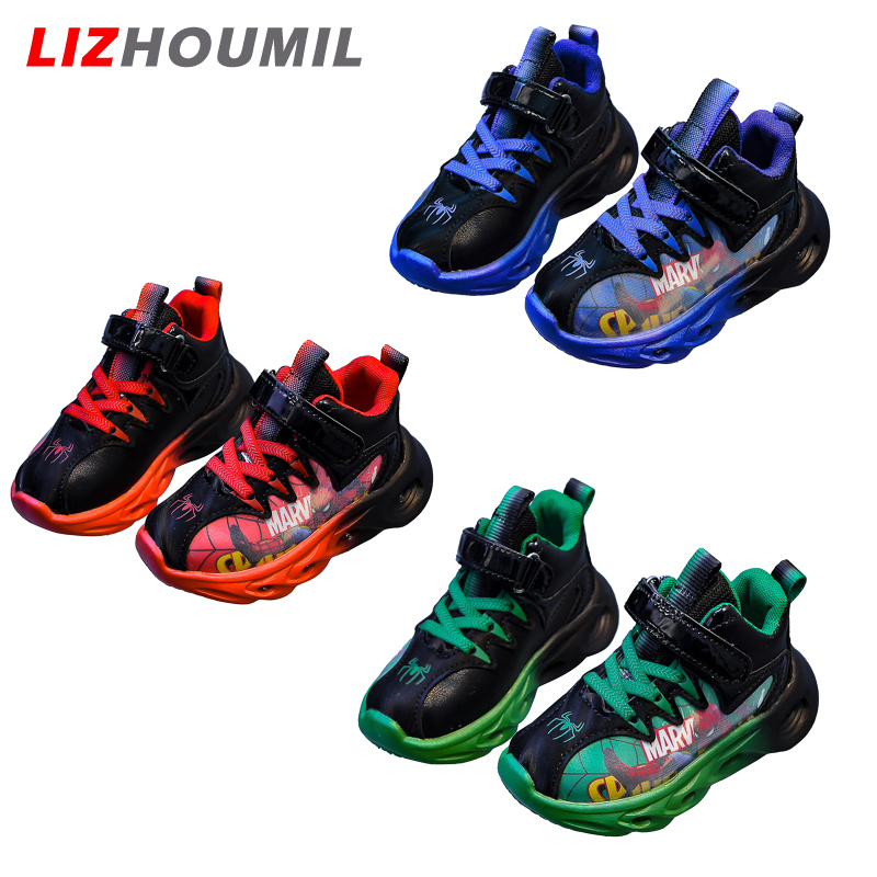 LIZHOUMIL Kids Girls Boys Sorts Sneakers Slip On LED Lighted Shoes Fashion Walking Shoes For Toddler/Little Kid Outdoor Running ราคา 214 บาท*ส่งฟรี