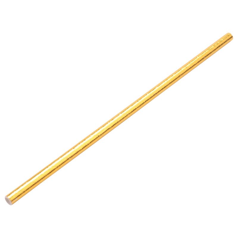 Gold Foil Paper Straws, Biodegradable Disposable Drinking Straws, Pack Of 100 Holiday Celebrations