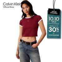 CALVIN KLEIN Rib Knit Baby Tee Womens
