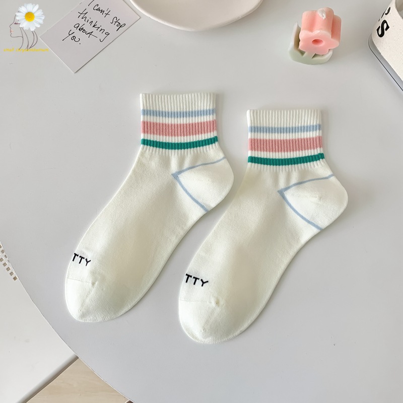 Vớ Phụ Nữ Mặt Cười Hoa vớ ngắn Cotton Mỏng Thoáng Khí Dễ Thương tất hài Cho Cô Gái Hợp Thời Trang Nhật Bản vớ học sinh