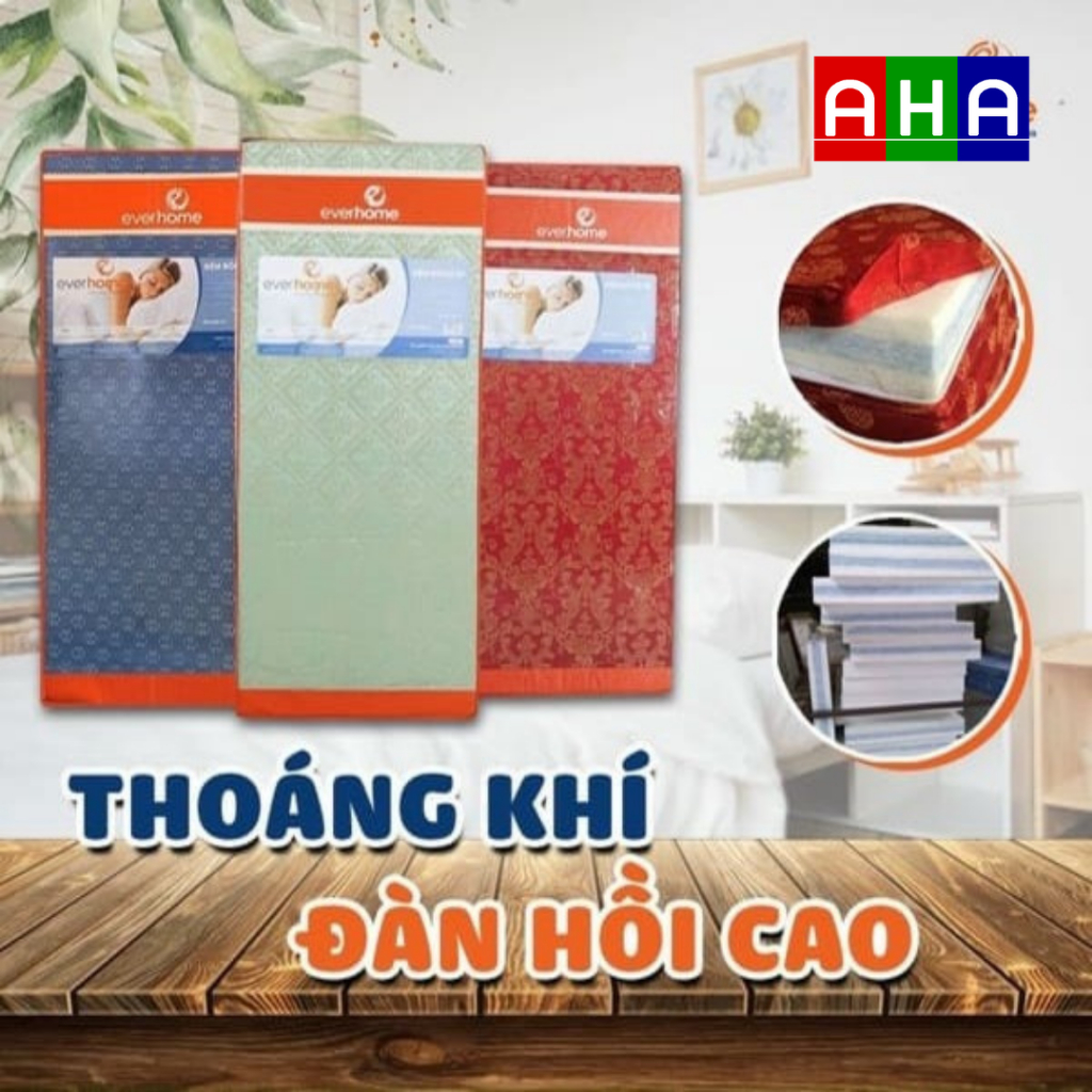 Đệm bông ép Everhome kháng khuẩn vải gấm, đệm gấp 3 mảnh bảo hành chính hãng nhà sản xuất
