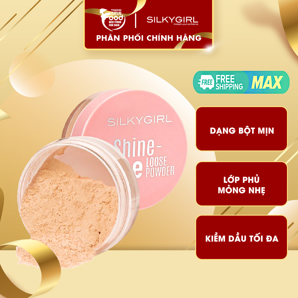 Phấn Phủ Dạng Bột Kiềm Dầu Silkygirl Shine-Free Loose Powder 8g