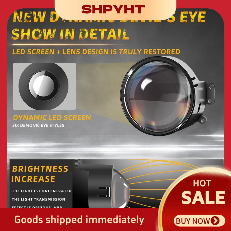 SHPYHT✨ Car Devil Eye LED Headlight 6 Low Light Modes Control The Atmosphere In The Car Universal Motorcycle Lens Headlight Presyo 821 Piso*Libreng Shipping
