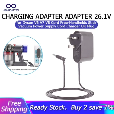 Charging Adapter Adapter 26.1V for Dyson V6 V7 V8 Cord Free-Handhelds Stick Vacuum Power Supply Cord Charger,UK Plug