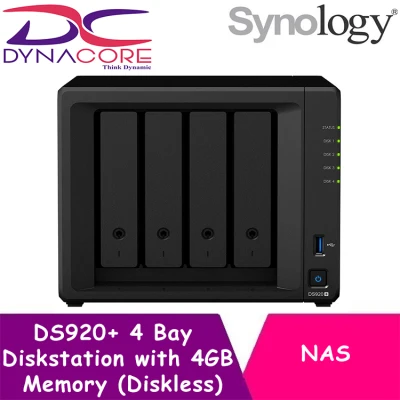 【DELIVERY IN 24 HOURS】DYNACORE - SYNOLOGY DS920+ 4 Bay Diskstation NAS with 4GB Memory (Diskless)