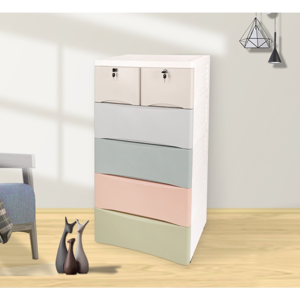Global House GOME ตู้ลิ้นชัก 5 ชั้น รุ่น 3YDL-002 ขนาด 40x58x114 ซม. สีพาสเทล รับประกันของเเท้! ราคา 2,648 บาท*ส่งฟรี