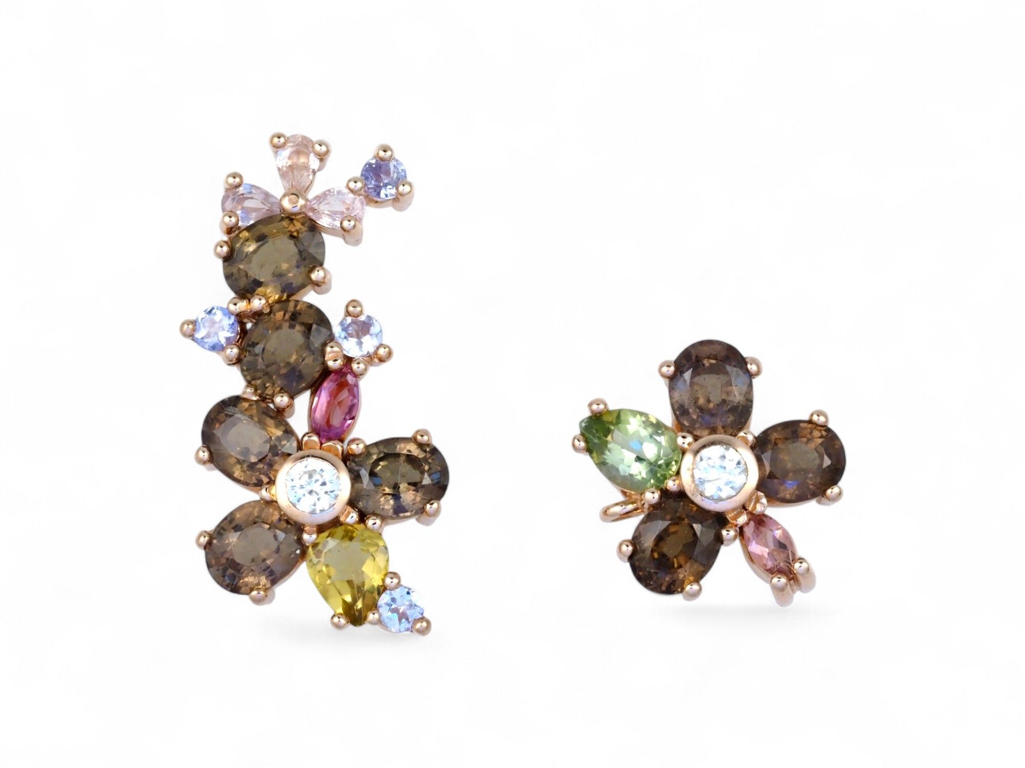 Flower Earrings, Garnet Gemstones, Autumn Colour Change Garnet Ring Model. ราคา 9,460 บาท*ส่งฟรี