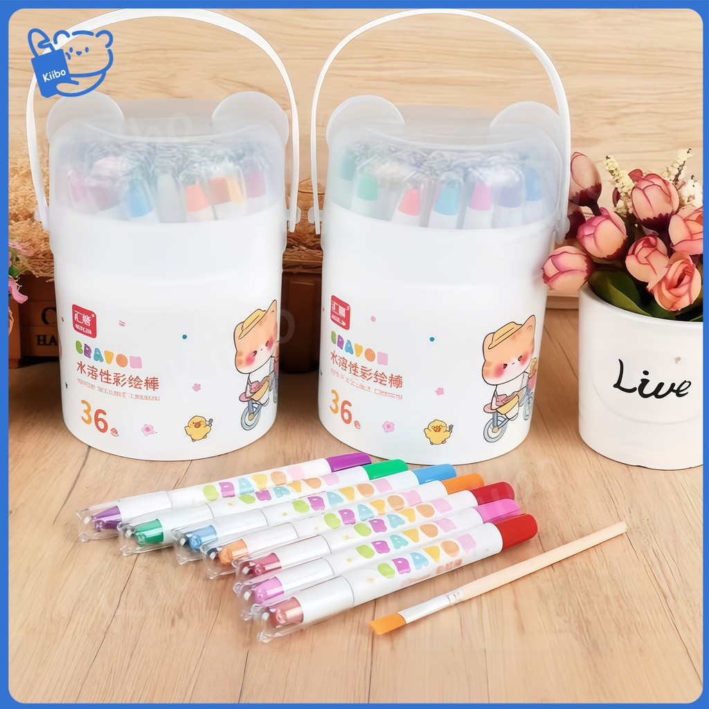 【New Model】 Crayon Set Coloring Tool Color Set Children's Wipe and Clean Crayon Anti-Dirty and Breakab…