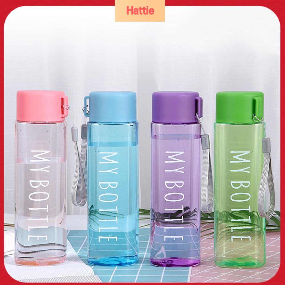 HATTIE 500ml Mùa hè Nhựa Cầm tay Chai nước Cốc nước ép cà phê Cúp nước thể thao Bình uống nước