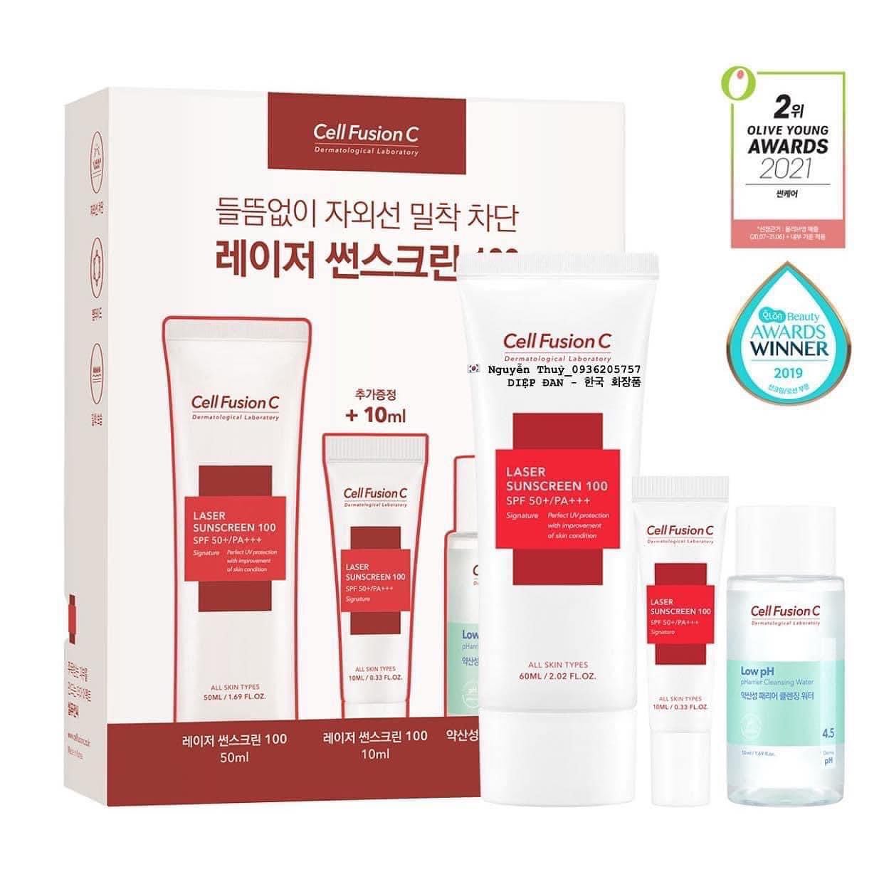 SET KEM CHỐNG NẮNG CELL FUSION C 3 MÓN