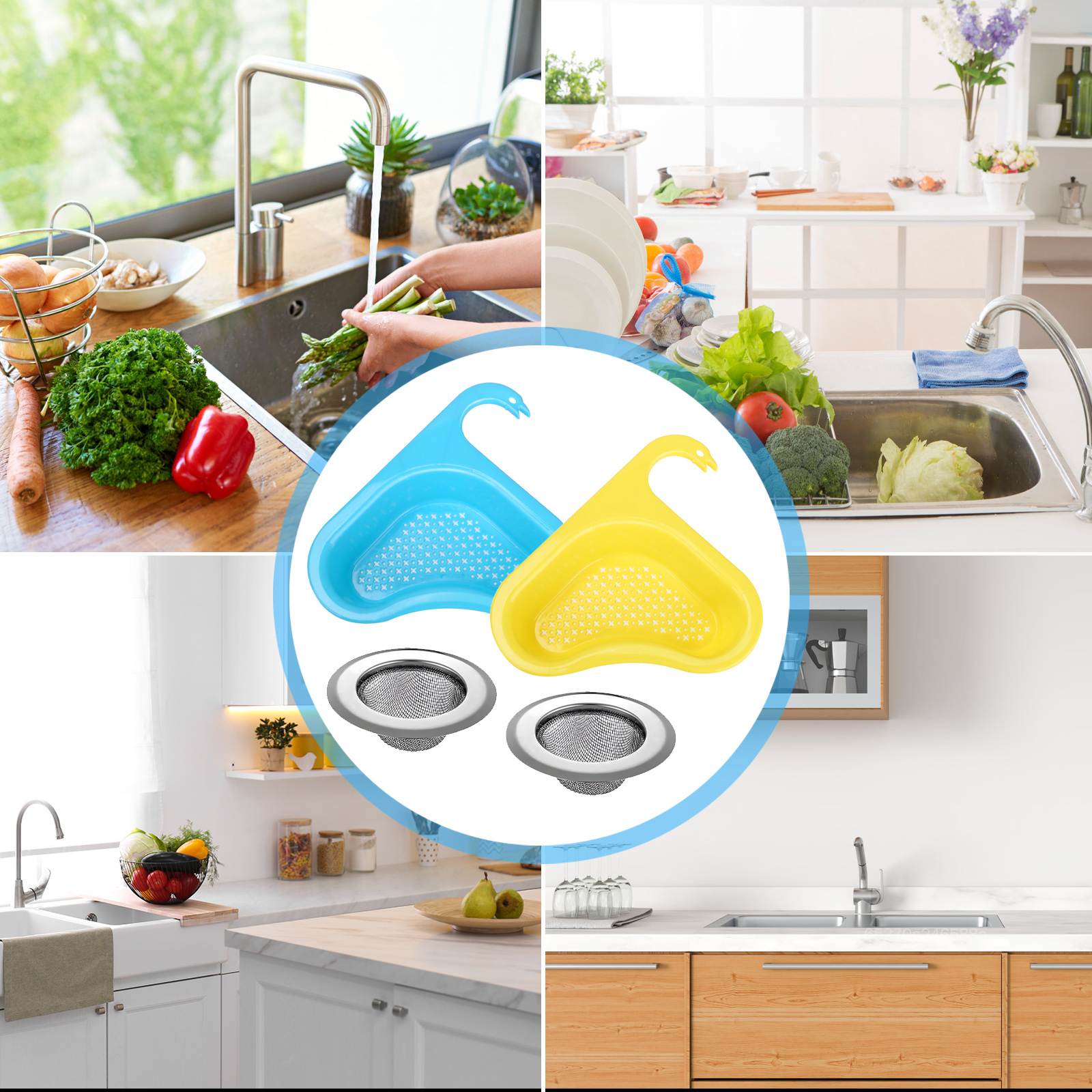 Pack of 4 Kitchen Sink Strainer Plug Sink Easy To Clean Sink Filter Kitchen Food Waste Catcher SGHS-MY