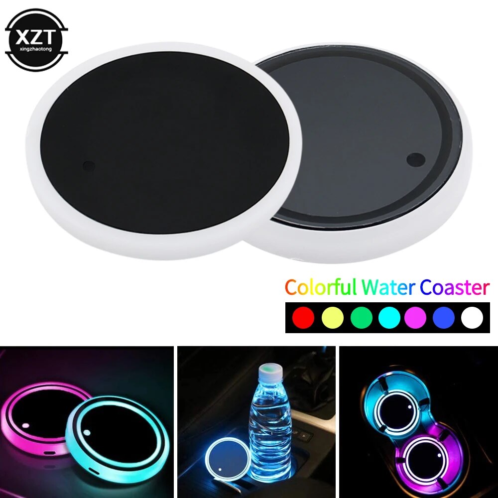 Auto Bekerhouder Universele Led Rgb Nước giải khát Spaarlamp Coaster Sfeer Licht