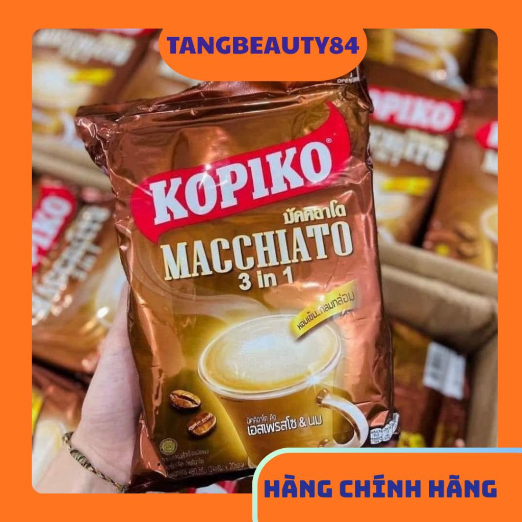 *Chính Hãng Date Mới Nhất *bịch 20 gói ạ☕️ Cafe kopiko sữa hoà tan nội địa Thái Lan 3in1 KOPIKO MACCHIATO