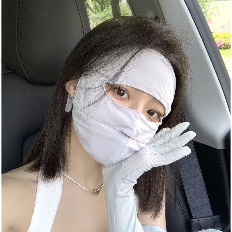 Khẩu trang toàn mặt chống 99% tia UV khẩu trang hai lớp chống nắng UPF 50+ Chất liệu lụa băng mát lạnh Giá 19,000 Đồng*Miễn phí vận chuyển