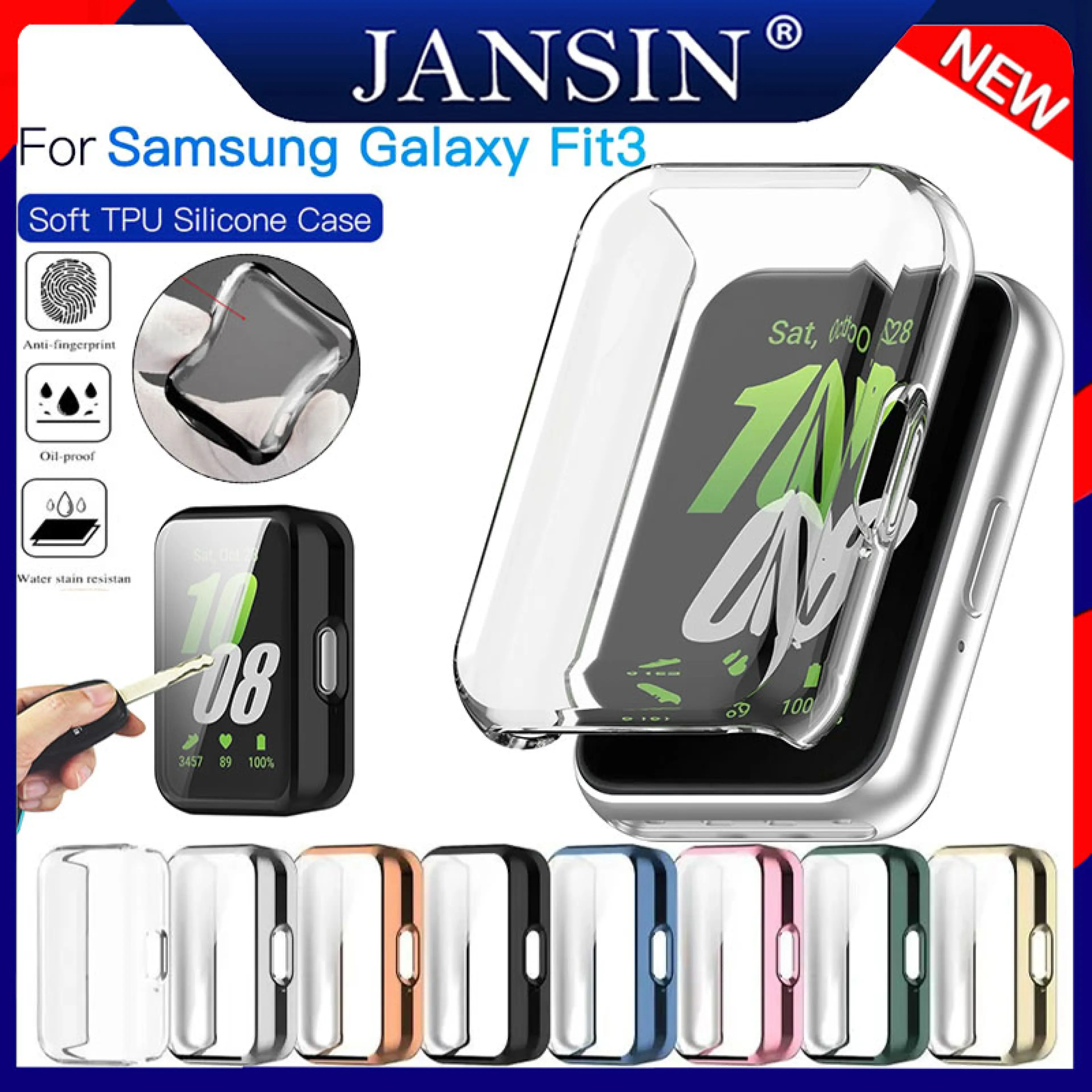 เคส สำหรับ Samsung Galaxy Fit 3 Smart Watch เคสนาฬิกาข้อมือ TPU เคส Galaxy Fit3 เคสกันรอยหน้าจอสําหรับ อุปกรณ์เสริมสม