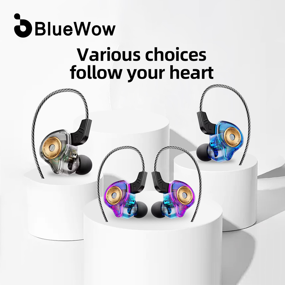 BlueWow Wired Earphones Earbuds Headphones 3.5mm In Ear Earphone Earpiece With Mic Stereo Headset for Phone amd Computer AK6 ราคา 185 บาท*ส่งฟรี