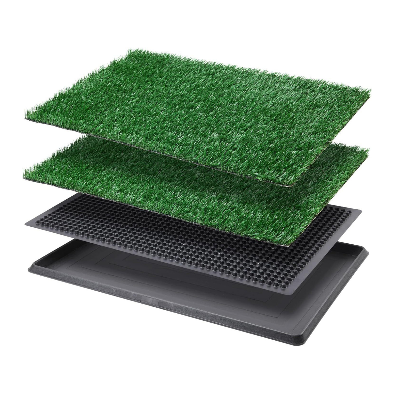 【Stock】 Indoor Dog Potty Pad Pee Pad with Drainage System for Dogs Artificial Grass Dog Pee Pad with Tray – Washable Reusable 3-layer Puppy Training Mat for Indoor Outdoor Use Perfect for Small Medium - 2