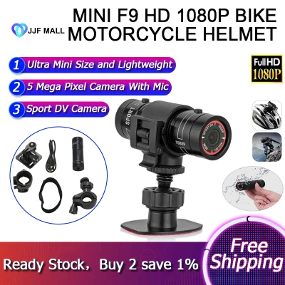 [Ready Stock & HOT SALE] Mini F9 HD 1080P Bike Motorcycle Helmet Sport Camera Video Recorder DV Camcorder