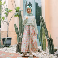 Shirt dress maxi cotton / Ghamis dress katun anak Green/ Rodeo Junior Girl Raya