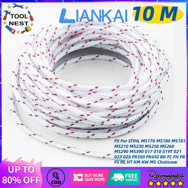 LIANKAI 1 PC 10M Recoil Pull Starter Cord Rope For Husqvarna Stihl Poulan Lawn Mower Chainsaw ราคา 53 บาท*ส่งฟรี