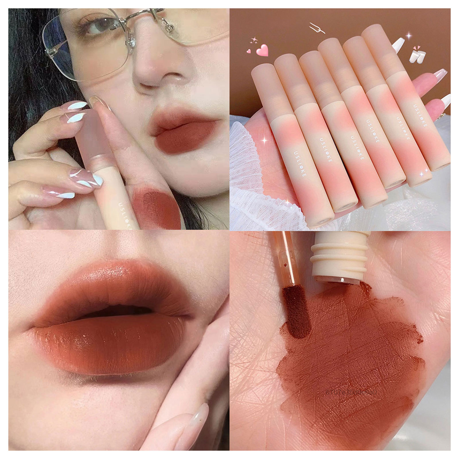 USLIKE Marshmallow Son dưỡng môi Glaze Velvet Matte Lip Mud Long Lasting Lipstick Mỹ phẩm trang điểm LE-VN