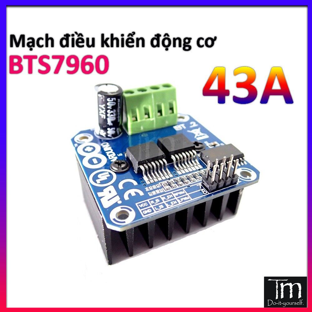 Mạch cầu h điều khiển động cơ đảo chiều bts7960 43a
