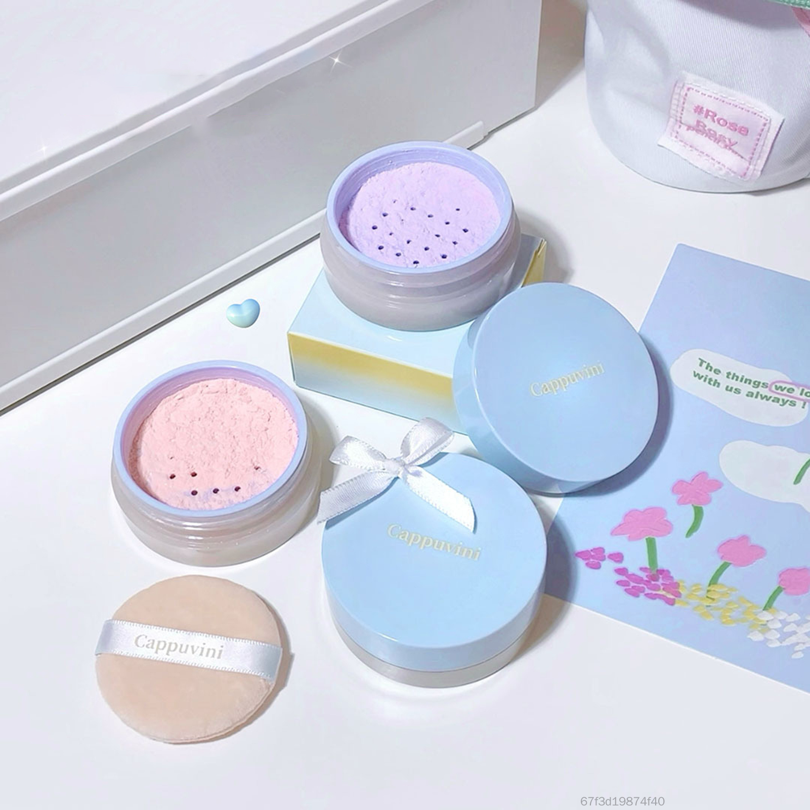 Capvini Little Blue Box Loose Powder Matte Oil Control làm sáng da và phù hợp với mọi loại da FHG-VN