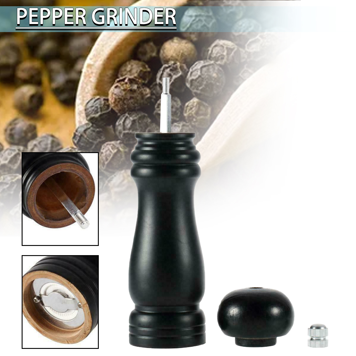 Stiup Muối gỗ và dụng cụ xay hạt tiêu Hướng dẫn sử dụng máy xay muối gỗ Dụng cụ xay hạt tiêu Shakers