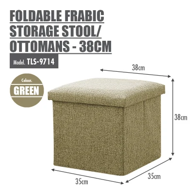 HOUZE - Foldable Fabric Ottoman / Storage Stool - 38cm