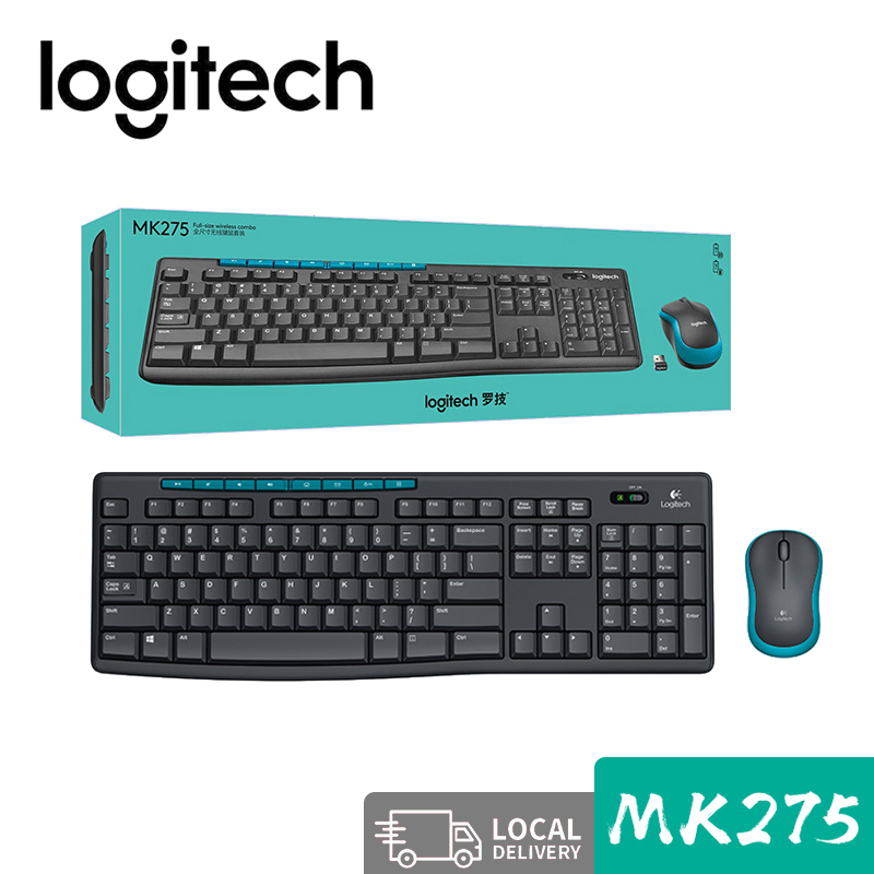 Logitech MK275 Wireless Keyboard Mouse Set Notebook Laptop Office Typing Keyboard with 8 Multimedia Keys Singapore