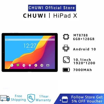 CHUWI Official Hipad X Android Tablet | 10.1 Inch MT8778V Octa Core 6GB 128GB Android 10.0 OS 4G LTE Dual Band WiFi Bluetooth 5.0 Portable Tablets