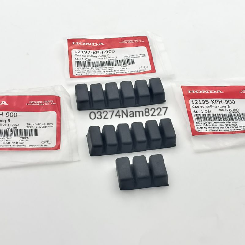 Bộ 3 cao su chống rung, lòng xi lanh xe FUTURE NEO, X 125.... zin