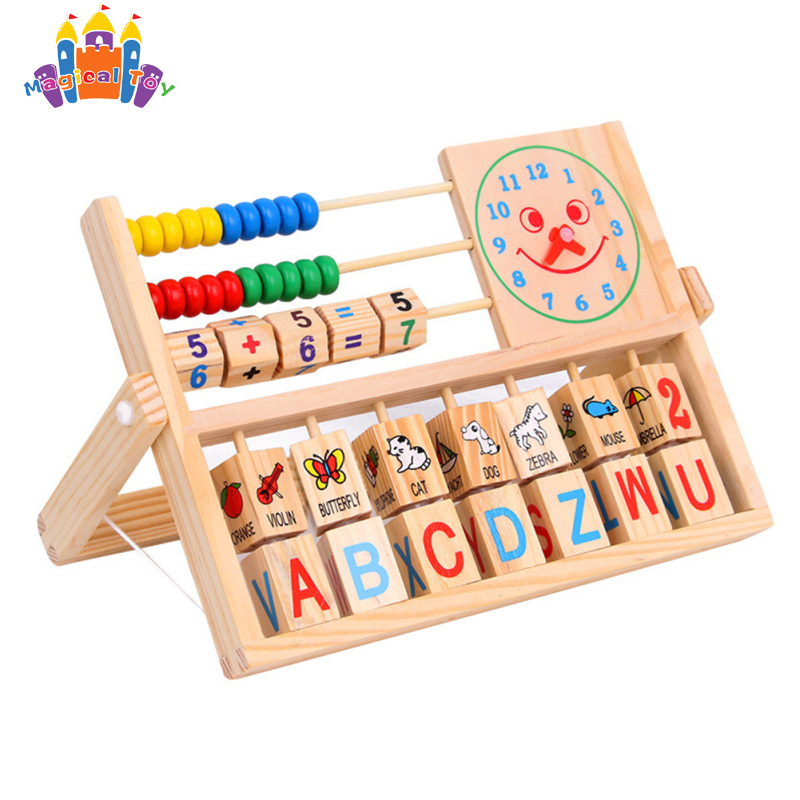 Magic hàng có sẵn đồ chơi học toán mầm non khung gỗ Bàn tính với nhiều màu