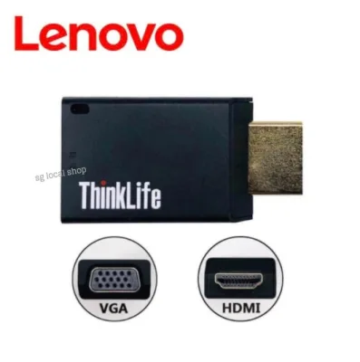 [SG In-Stock] Lenovo ThinkLife HDMI-compatible male to VGA female Adapter Cable Converter Laptop Computer to Screen Monitor TV