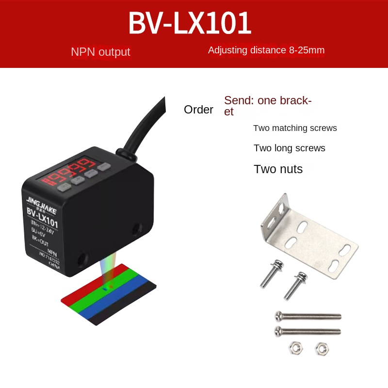 Cảm Biến Màu BV-LX101 24V | Tùy chọn: JKE BV-LX101, RGB-CZ10, JK-LX101 - Nhận Diện Màu và Định Vị Nhãn