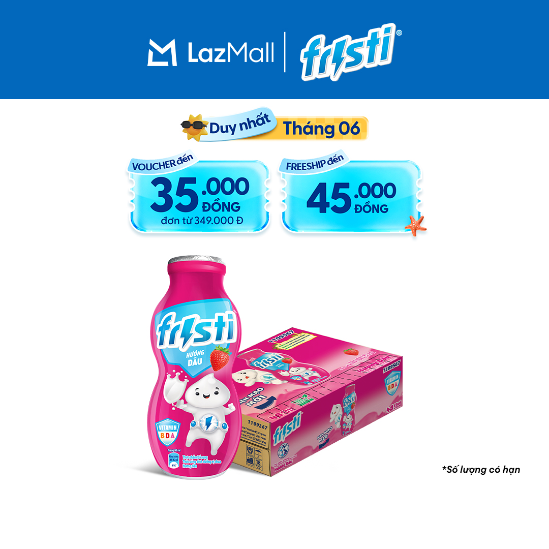 Thùng 48 Chai Sữa Chua Uống Fristi Hương Dâu 80ml (48x80ml)
