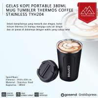 GELAS KOPI PORTABLE 380ML MUG TUMBLER THERMOS COFFEE STAINLESS TYH204