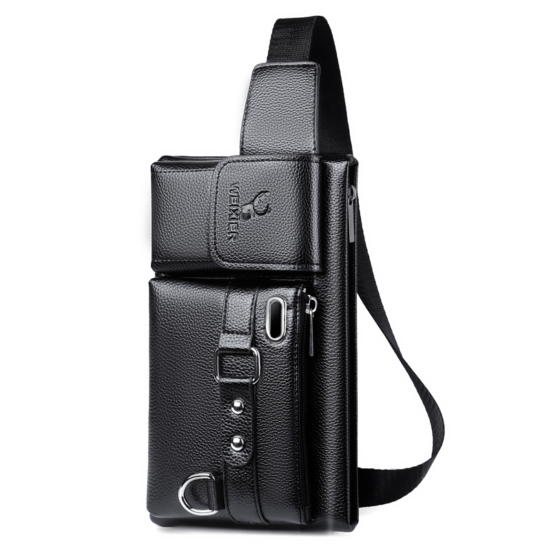Brand Unisex Single-Shoulder Multi-Function -Capacity Men's Chest Bag Casual Messenger Bag Wallet