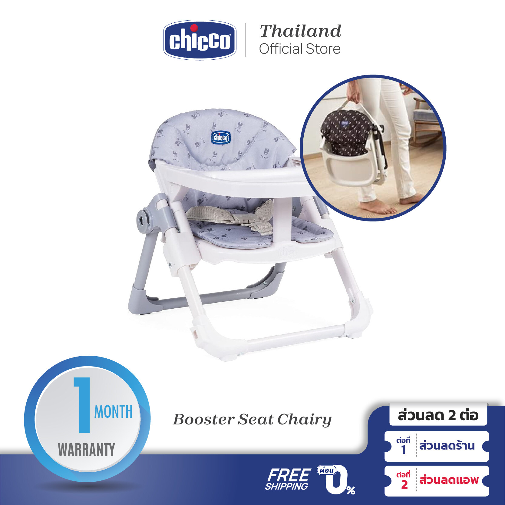 Chicco Booster Seat Chairy-Bunny เก้าอี้ ทานข้าว สำหรับเด็ก ราคา 3,196 บาท*ส่งฟรี