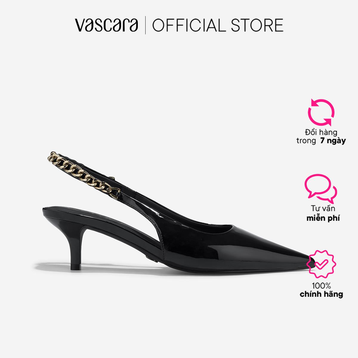 [Voucher 10%] Vascara Giày Slingback Quai Nhấn Dây Xích - BMN 0694