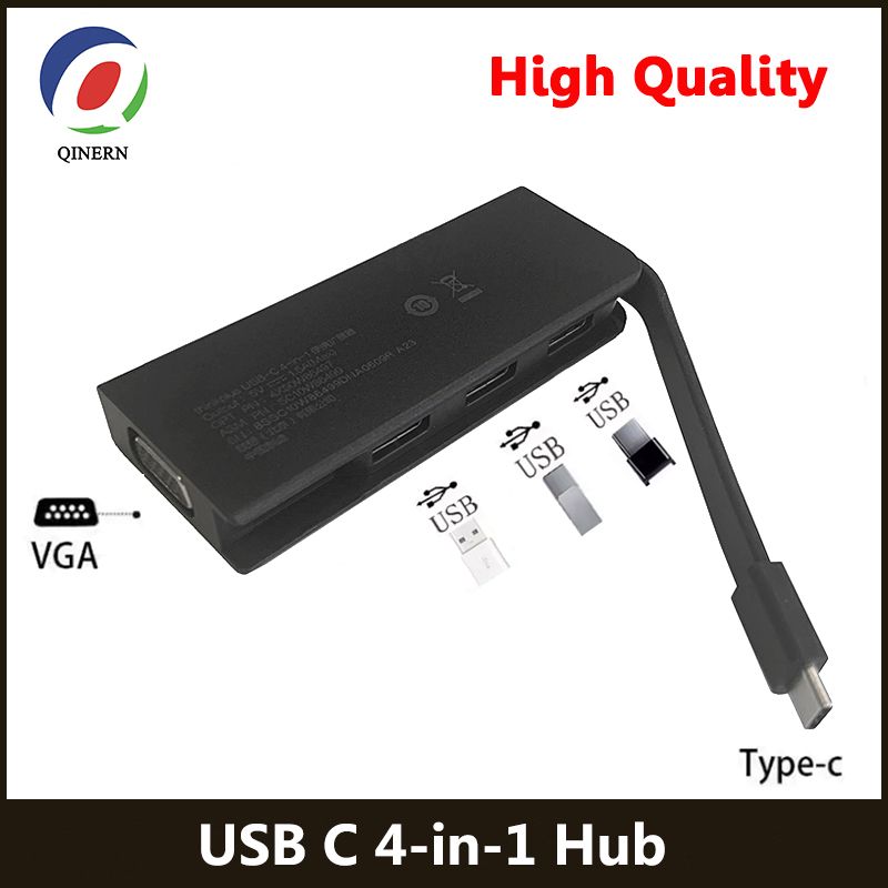 【】 Usb C 4-In-1 Hub Type C Hub To Vga Adapter Docking Station Usb 3.1 For Thinkpad T14 X13 X390