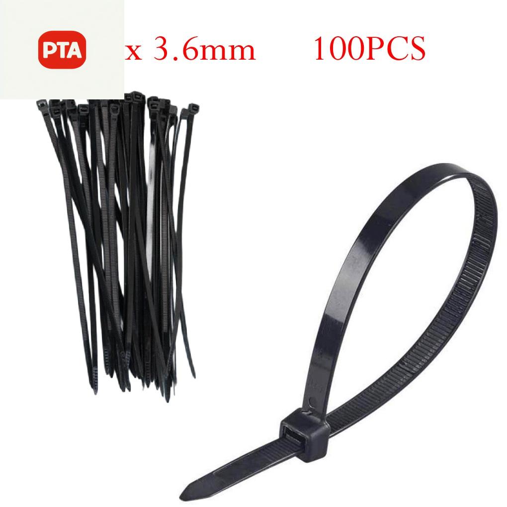 【Homestylish】 Dây buộc cáp bằng ni lông đen 100 cái tự khóa 150350mm cho tổ chức dây phong cách cửa hàng mới