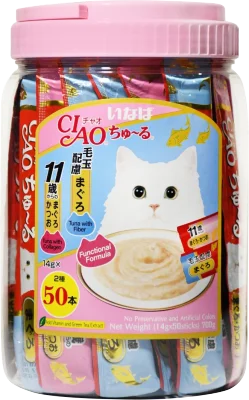 Ciao Churu Tuna Collagen & Fiber Festive Pack Cat Treat 14g X 50 Sticks, 700g
