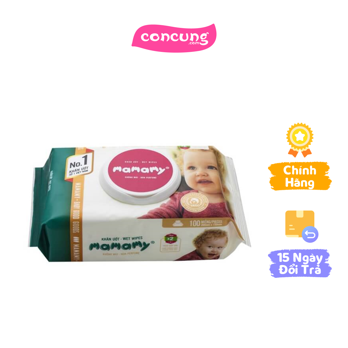 Khăn ướt Mamamy không mùi 100 tờ