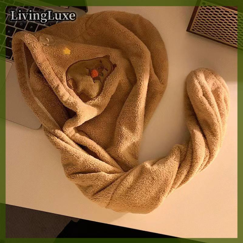 LivingLuxe Capybara tóc khô Mũ nhanh khô tóc khăn mũ nước guinea lợn mũ tắm mũ khăn mũ siêu hấp thụ tóc khô mũ