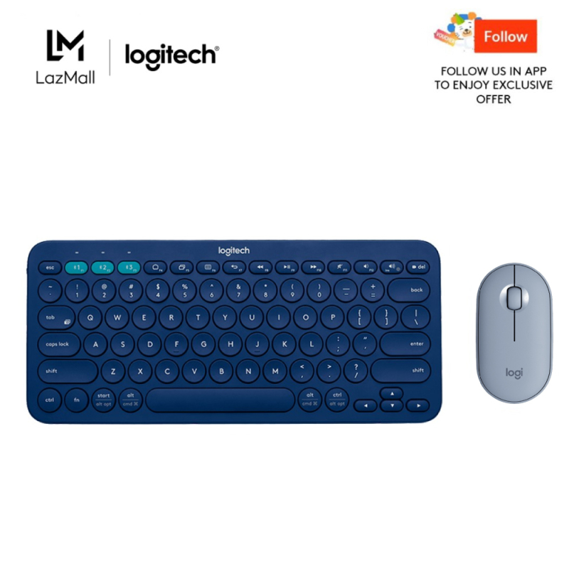 Logitech K380 Slim Multi-Device Bluetooth Keyboard + M350 Pebble Mouse Minimalist Bundle Singapore